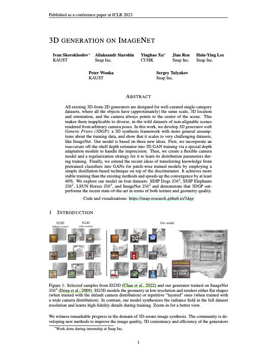 3D generation on ImageNet